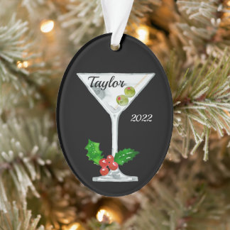 Martini Cocktail Personalised Ornament