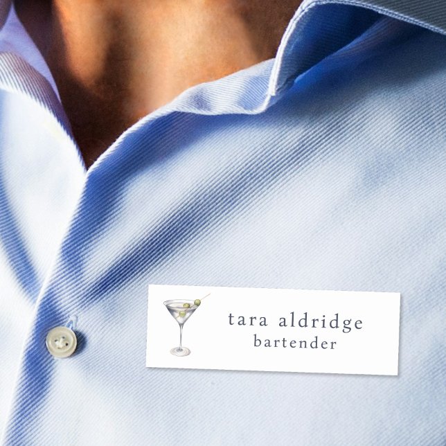 Martini Cocktail Professional Bartender Name Tag (Creator Uploaded)