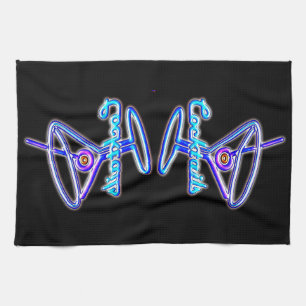 Martini cocktail retro neon sign tea towel