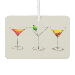 Martini Cosmo Cocktail Cocktails Personalised Gift Car Air Freshener
