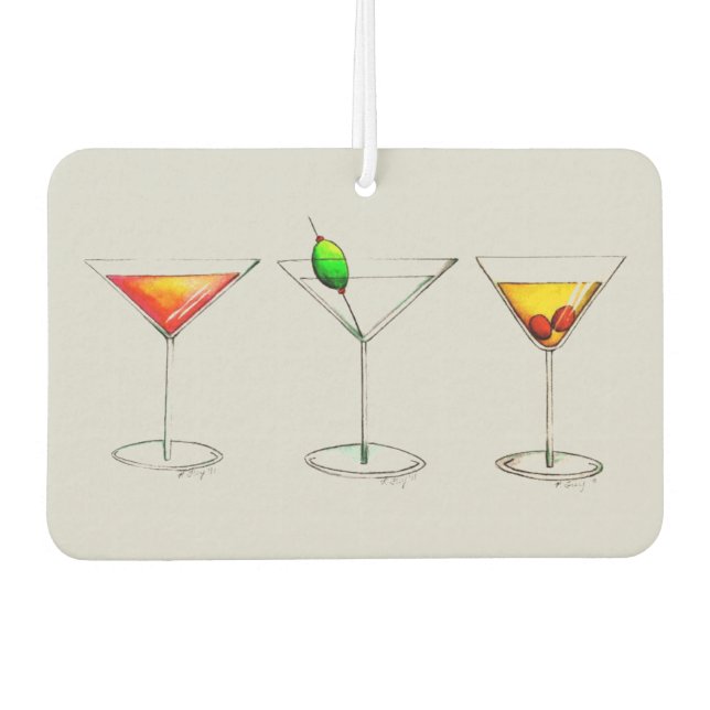 Martini Cosmo Cocktail Cocktails Personalised Gift Car Air Freshener (Front)
