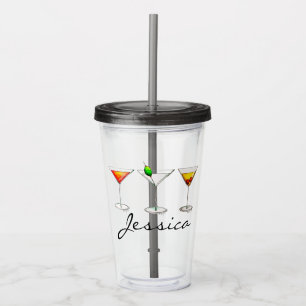 Martini Cosmo Manhattan Mixed Drink Cocktails Acrylic Tumbler