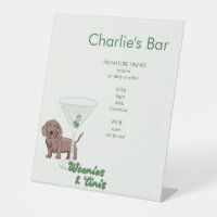 Martini & Dachshund Bar Pedestal Sign
