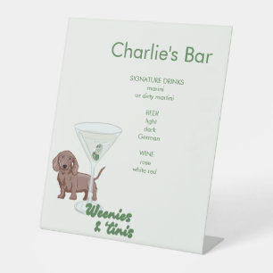 Martini & Dachshund Bar Pedestal Sign