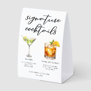 Martini Dark & Stormy Wedding Cocktails Menu