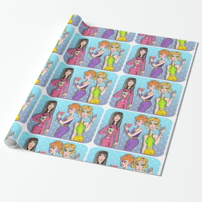 Martini Divas WRAPPING PAPER (Unrolled)