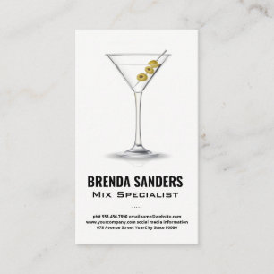 Martini Drink   Bartender Business Card