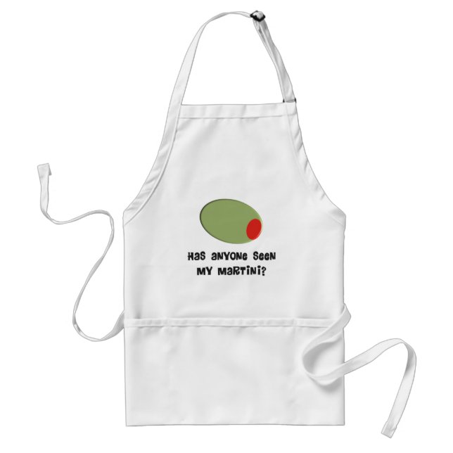 Martini Drinkers T-Shirts and Gifts Olive Design Standard Apron (Front)