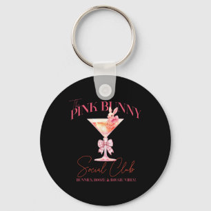 Martini Easter Pink Bunny Tail Social Club Happy E Key Ring