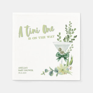 Martini Espresso green gender neutral baby shower Napkin