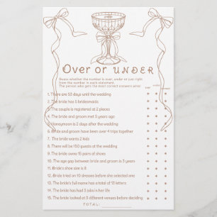 Martini espresso hand drawn Over or under game