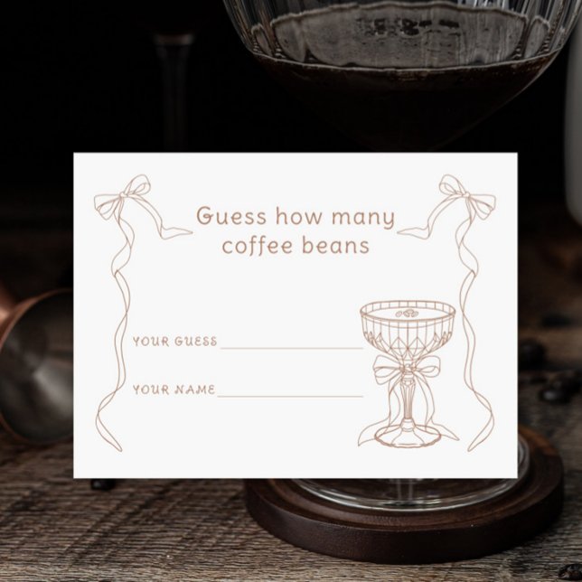 Martini Espresso How many coffee beans Bridal game Enclosure Card (Creator Uploaded)