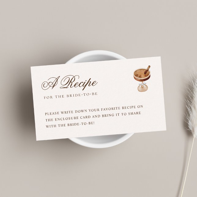Martini Espresso Recipe Request Bridal Shower  Enclosure Card (Creator Uploaded)