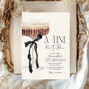 Martini Espresso Tini Bit Older Bow Birthday Party Invitation