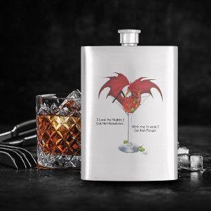 Martini Fantasy Red Dragon Hip Flask