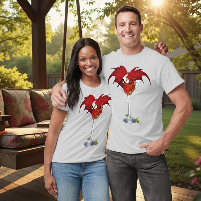 Martini Fantasy Red Dragon T-Shirt (Creator Uploaded)