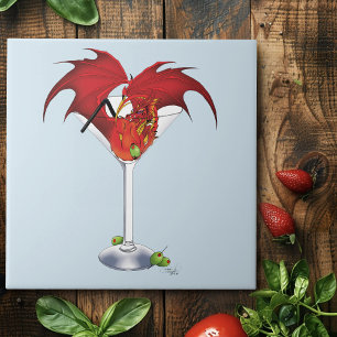 Martini Fantasy Red Dragon Tile