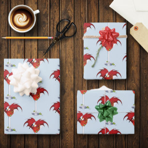 MArtini Fantasy Red Dragon Wrapping Paper Sheet