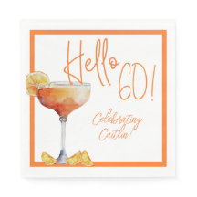 Martini Glass 60th Birthday Paper Napkin