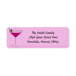 Martini Glass Address Label