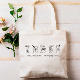 Martini Glass Bachelorette Party Bridesmaid Gift Tote Bag