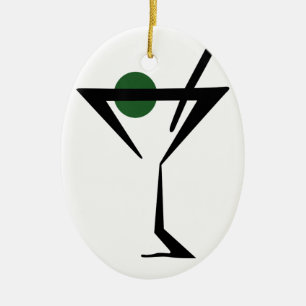 Martini Glass Ceramic Tree Decoration