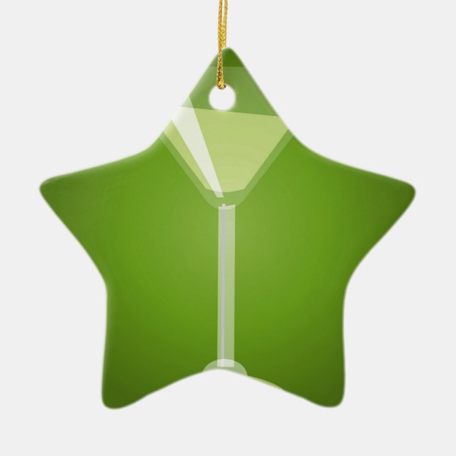 Martini Glass Ceramic Tree Decoration (Front)