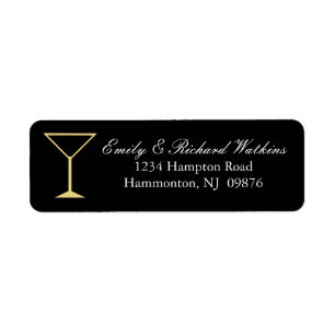 Martini Glass Cocktail Label