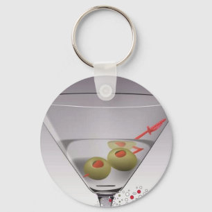 Martini glass key ring