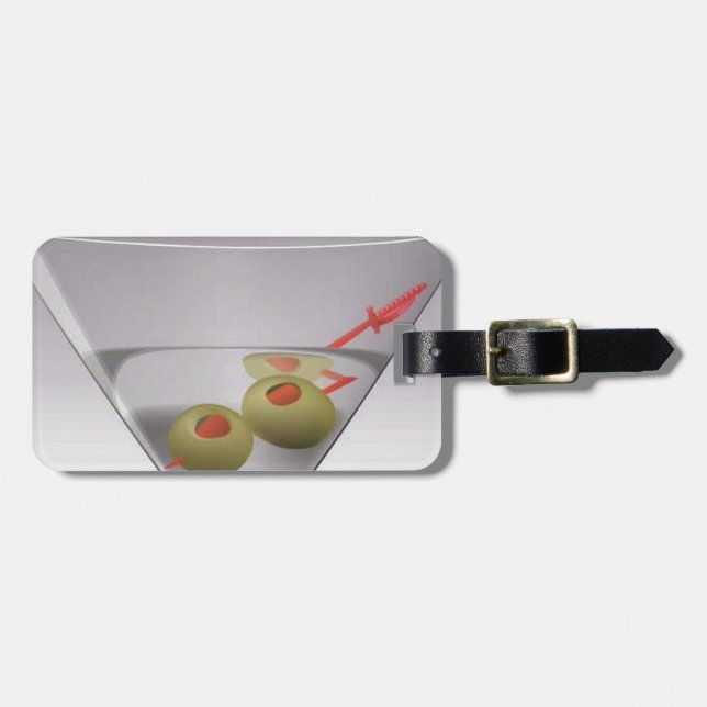 Martini glass luggage tag (Front Horizontal)