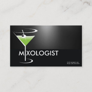 Martini Glass Mixologist Business Card