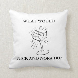 Martini Glass on Throw Pillow