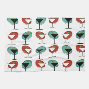 Martini glass pattern kitchen towel