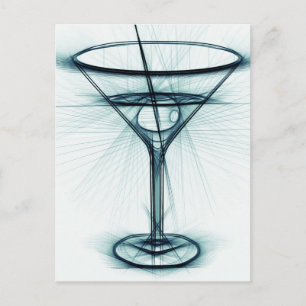 Martini Glass Sketch Postcard