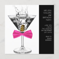 Martini Glass Womans Any Number Birthday Party