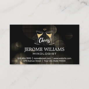 Martini Glasses Clink Business Card