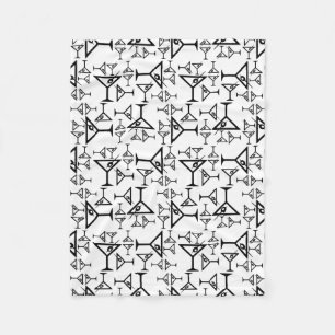 Martini Glasses CUSTOM BACKGROUND COLOR Fleece Blanket