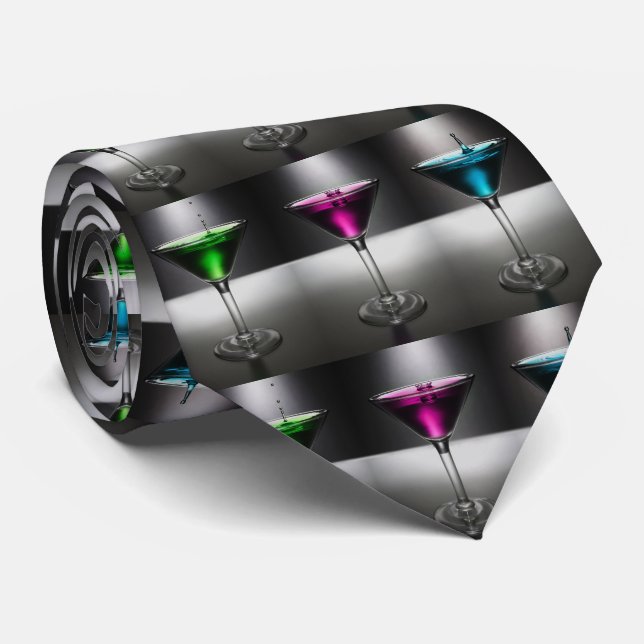 Martini Glasses Tie (Rolled)