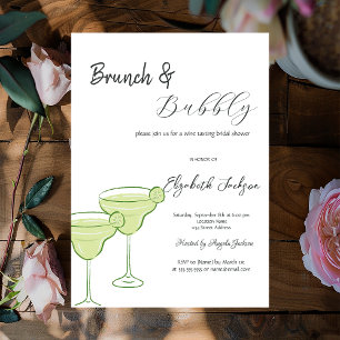 Martini Green Lemon Brunch & Bubbly Invitation