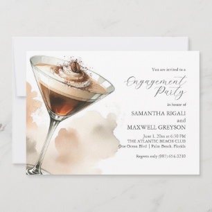 Martini Horizontal Engagement Party Invitations