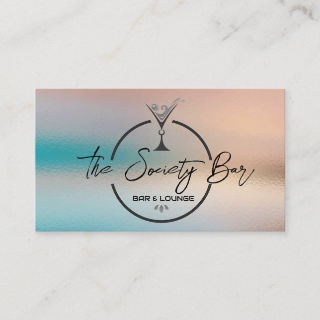 Martini Logo | Bar Lounge Business Card (Front)