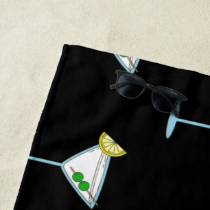 Martini Lovers Cocktail Glass Bartender Alcohol Beach Towel