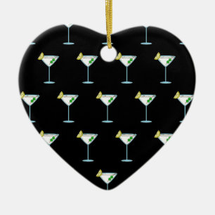 Martini Lovers Cocktail Glass Bartender Alcohol Ceramic Tree Decoration