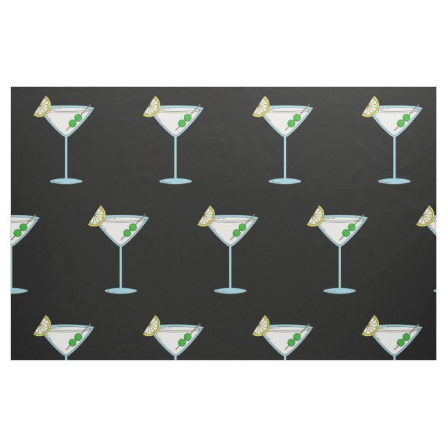 Martini Lovers Cocktail Glass Bartender Alcohol Fabric (Fat Quarter)