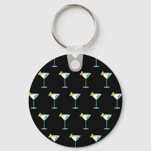 Martini Lovers Cocktail Glass Bartender Alcohol Key Ring