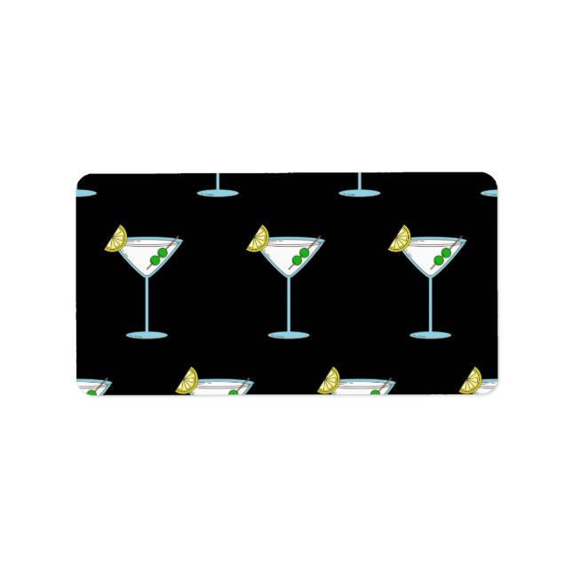 Martini Lovers Cocktail Glass Bartender Alcohol Label (Front)