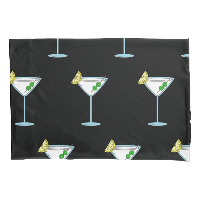 Martini Lovers Cocktail Glass Bartender Alcohol Pillowcase (Front)