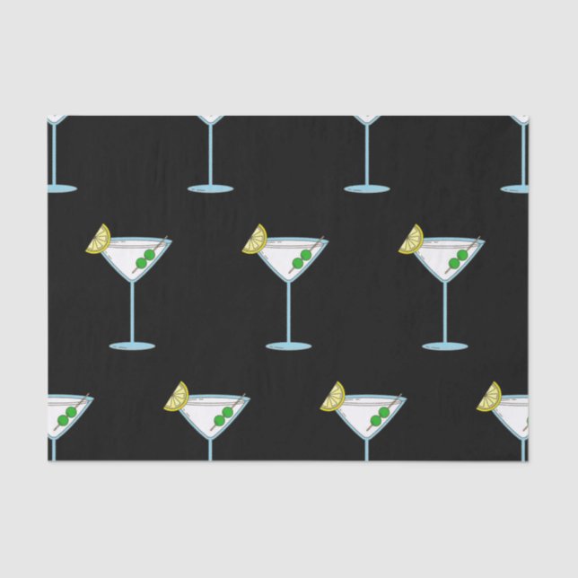 Martini Lovers Cocktail Glass Bartender Alcohol Tissue Paper (Front)