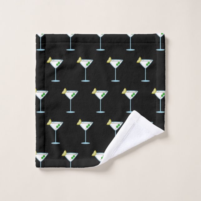 Martini Lovers Cocktail Glass Bartender Alcohol Wash Cloth (Wash Cloth)
