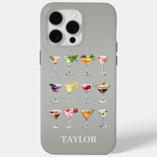 Martini Madness Monogrammed Case-Mate iPhone Case (Back)